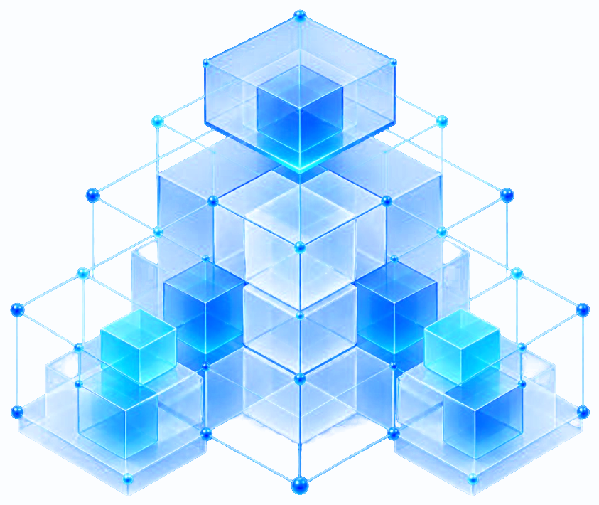 Centre of Excellence building blocks as stacked glass cubes