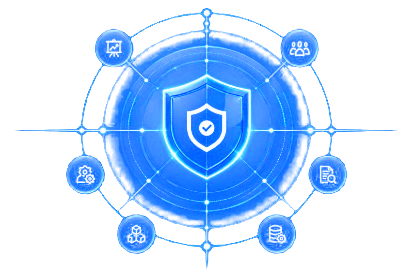 Governed assurance shield connecting strategy through operate